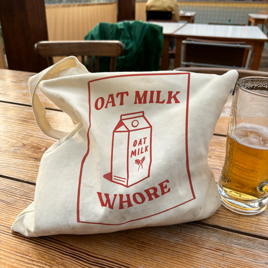 OAT MILK WHORE Tote Bag – Canvas Shopper